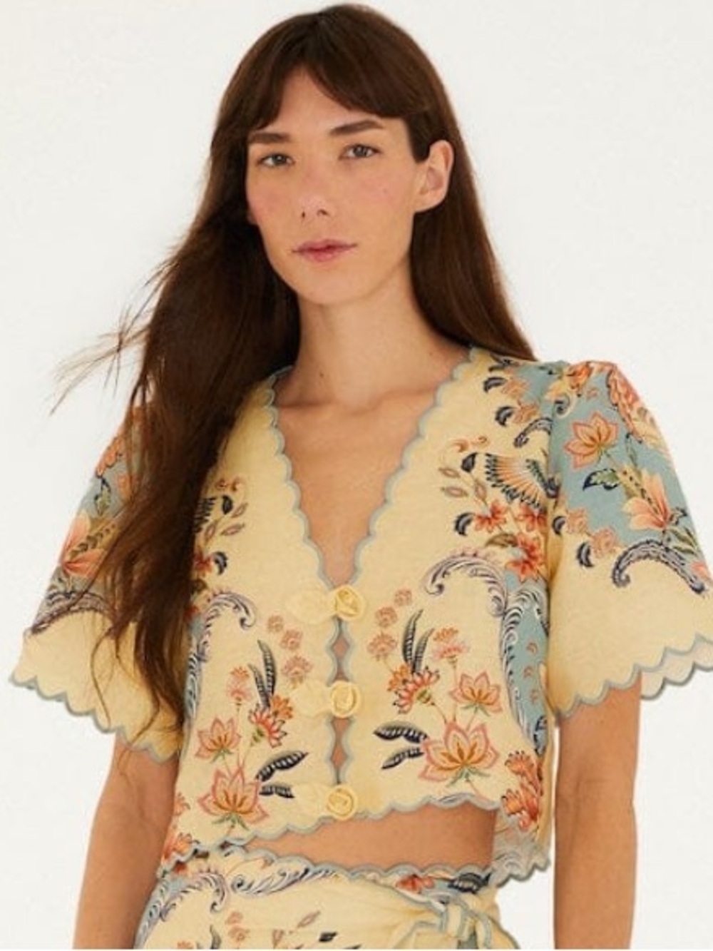 FARMRIO Butter Yellow Boho Beauty Top